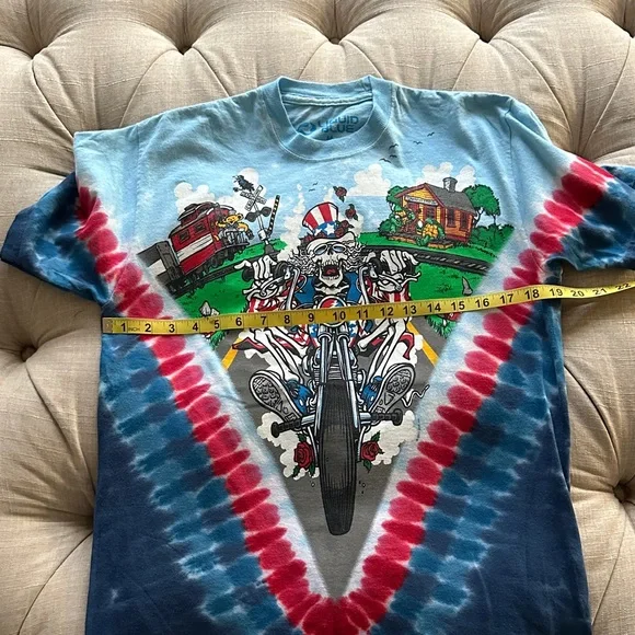 Liquid Blue Patriotic Motorcycle Tie-Dye Tee - Picture 8 of 8